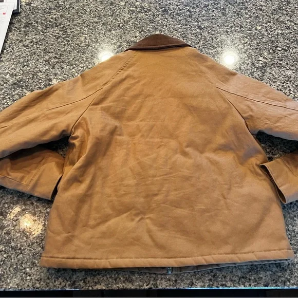 Women’s Brown Barn Jacket with Corduroy Collar - Picture 3 of 6